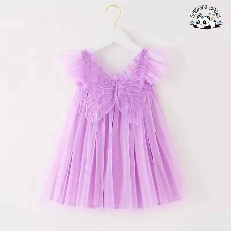 LEZONKIDS - Wholesale New Design sleeveless summer cool latest tulle children tutu dresses for girls kids